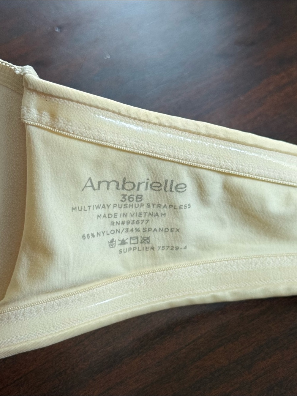 Ambrielle Strapless Molded Push-Up Bra nude size 36B - Picture 4 of 5